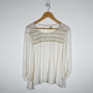 Spade & Heart Boho Top Off White